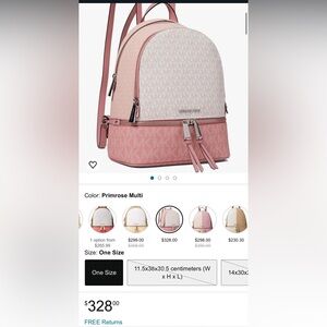 Michael Kors Mini Pink Backpack with detachable straps